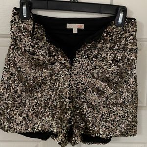 Gianni Bini Gold Sequence Shorts